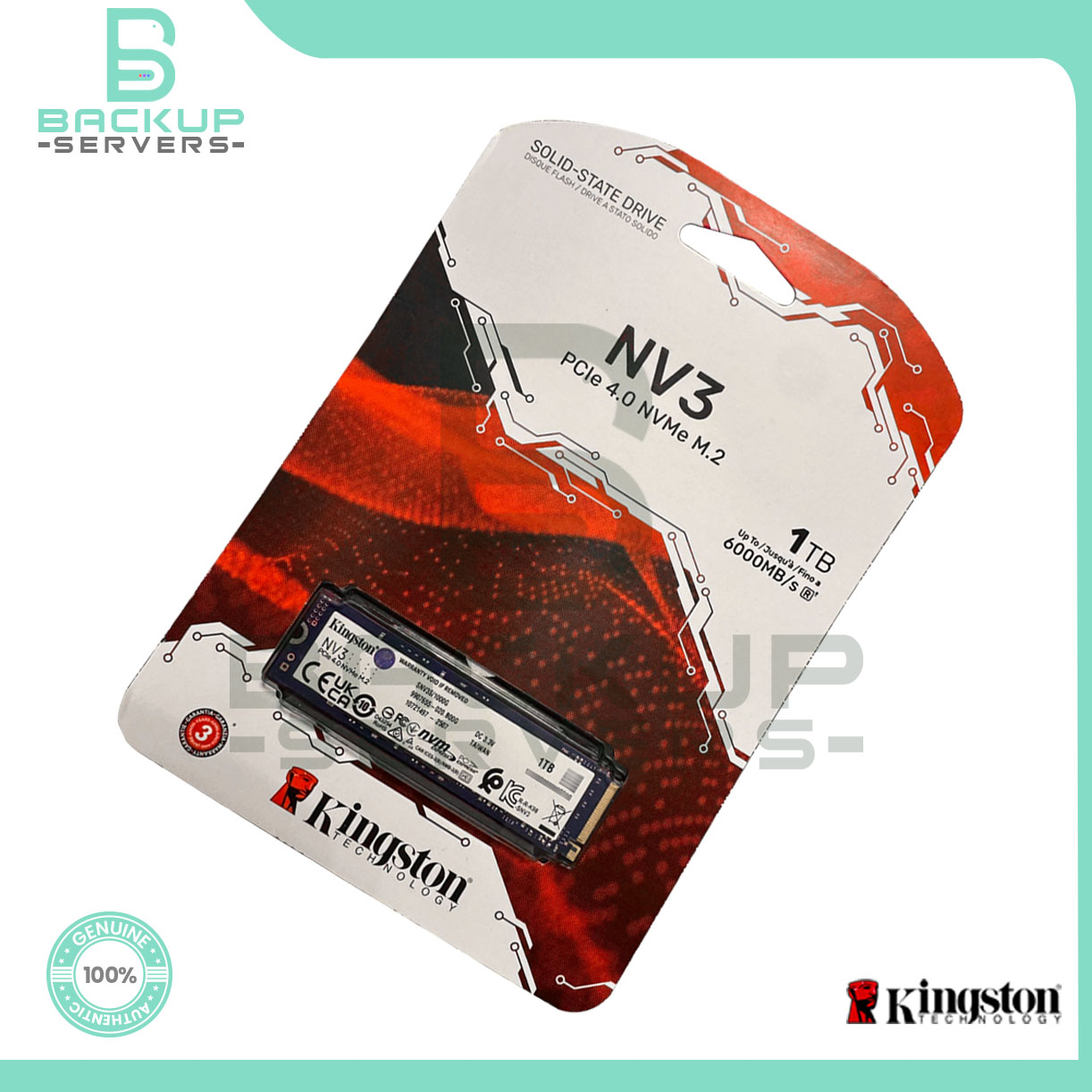 SNV3S/1000G Kingston NV3 1TB PCI Express 4.0 NVMe M.2 Solid State